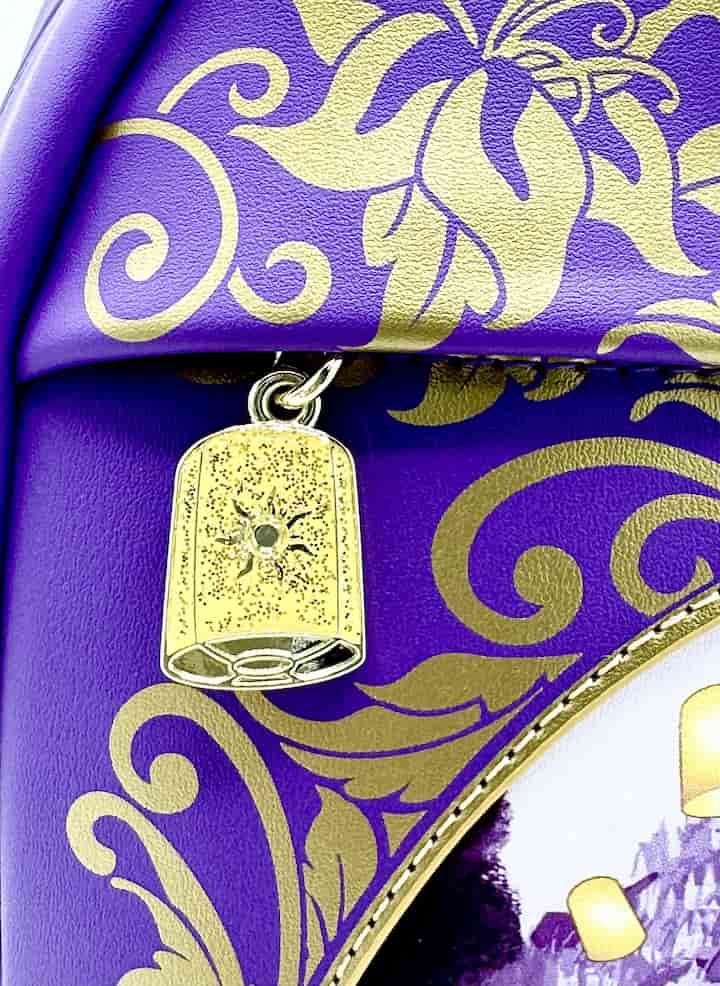 Loungefly Rapunzel Purple Gold Lantern Mini Backpack Disney Tangled Bag Lantern Keyring