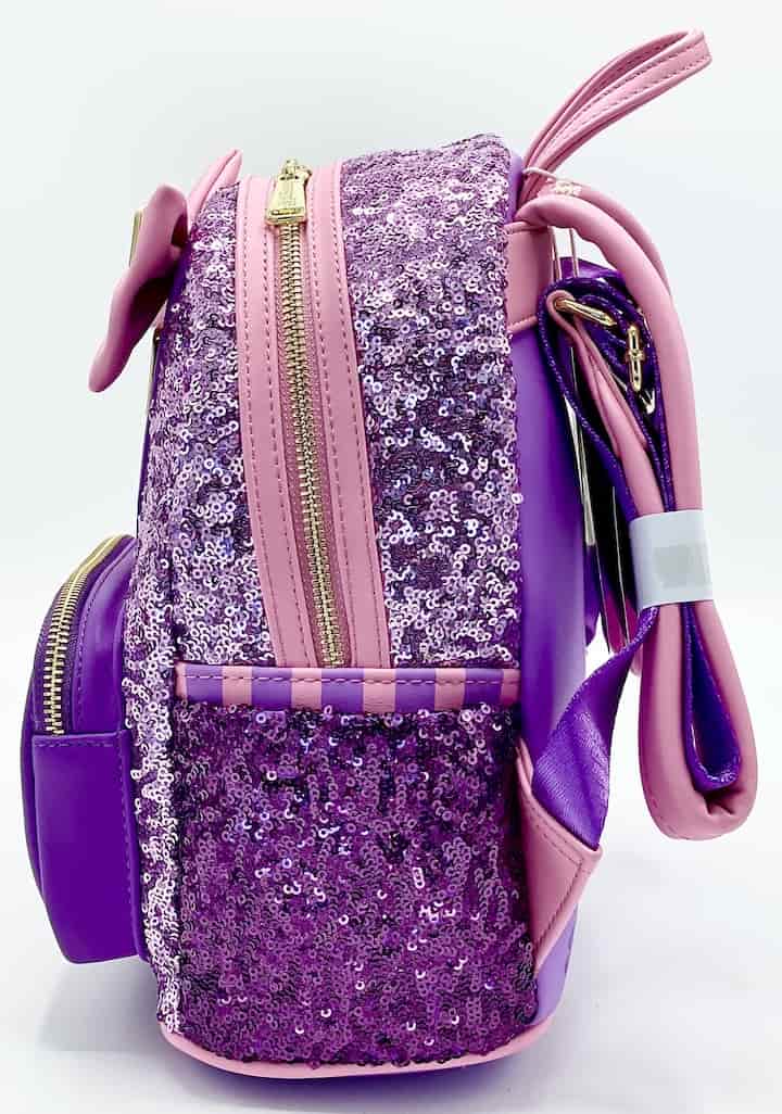 Loungefly Rapunzel Sequin Mini Backpack Disney Princess Tangled Bag Left Side