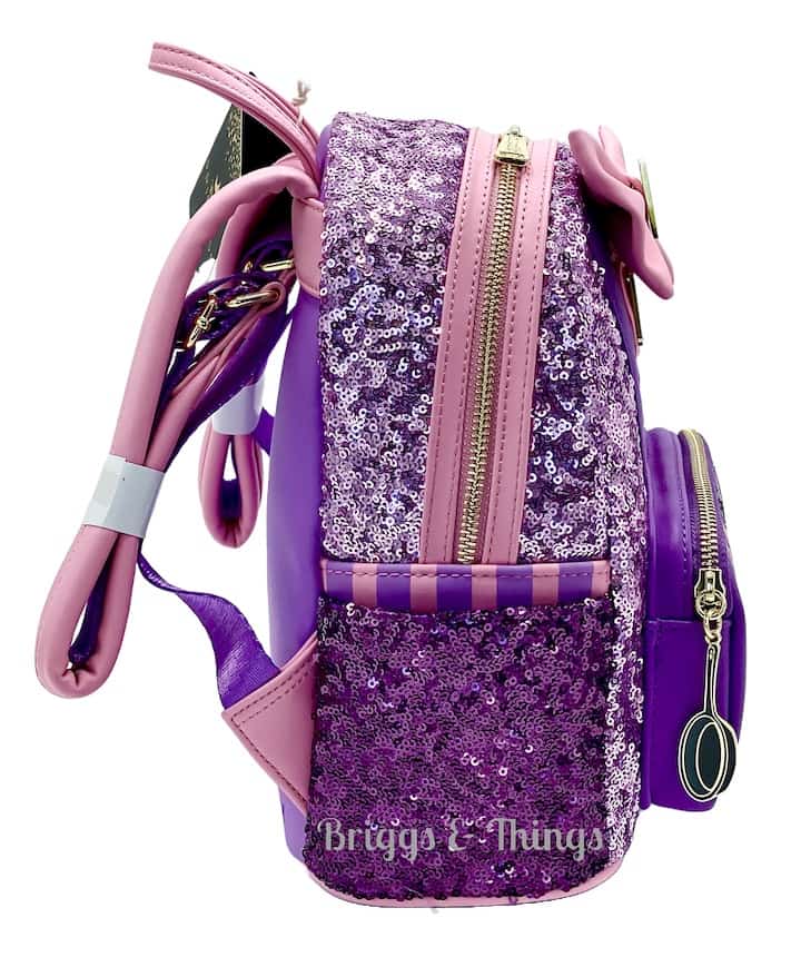 Loungefly Rapunzel Sequin Mini Backpack Disney Princess Tangled Bag Right Side