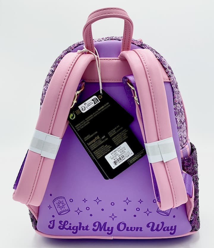 Loungefly Rapunzel Sequin Mini Backpack Disney Princess Tangled Bag Straps