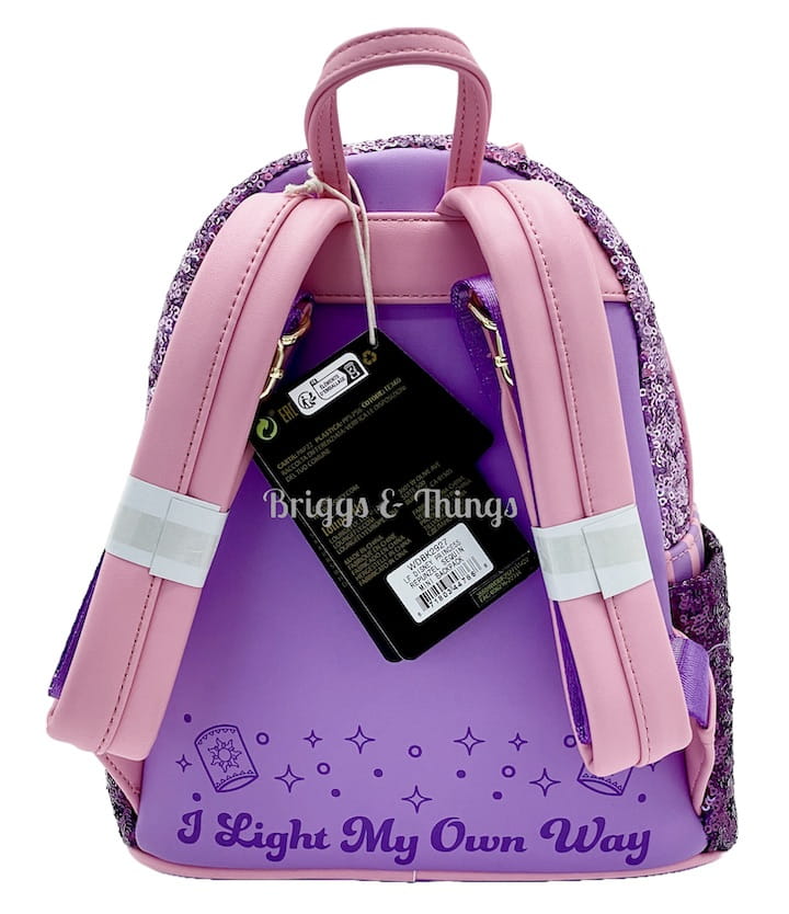 Loungefly Rapunzel Sequin Mini Backpack Disney Princess Tangled Bag Straps