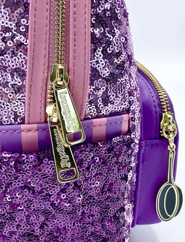 Loungefly Rapunzel Sequin Mini Backpack Disney Princess Tangled Bag Zips