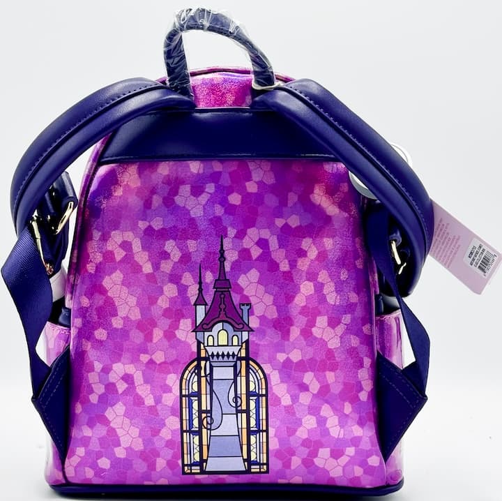 Loungefly Rapunzel Stained Glass Mini Backpack Disney Tangled Bag Back
