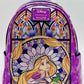 Loungefly Rapunzel Stained Glass Mini Backpack Disney Tangled Bag Front Full View