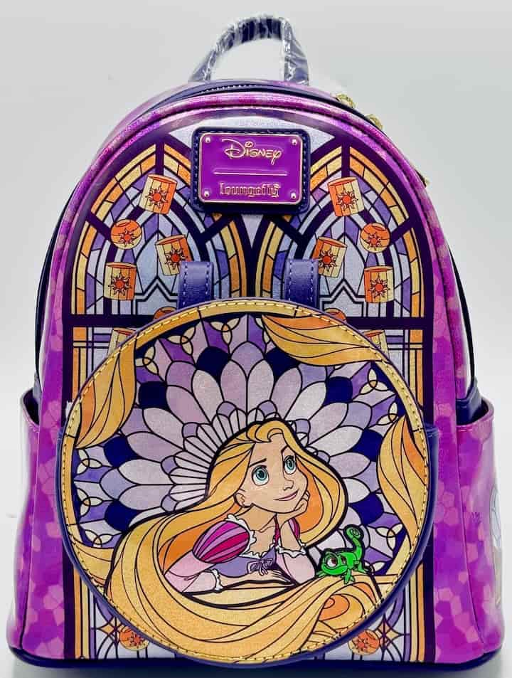 Loungefly Rapunzel Stained Glass Mini Backpack Disney Tangled Bag Front Full View