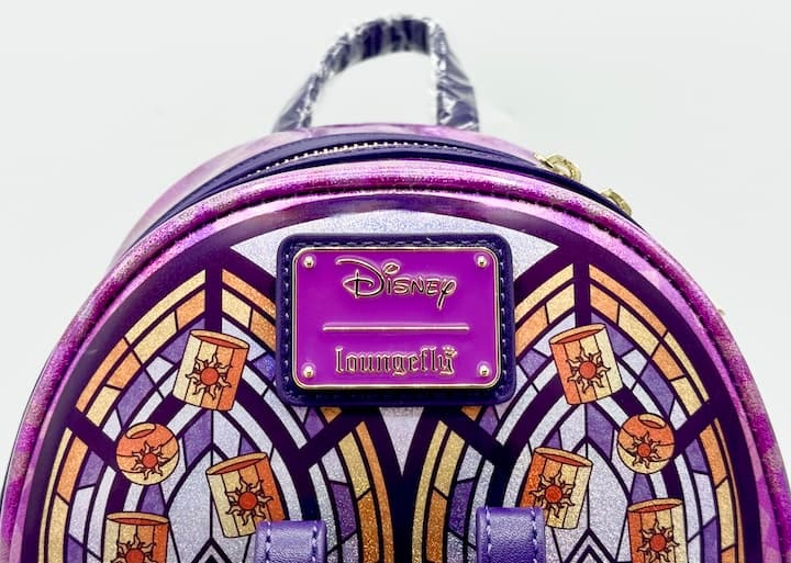Loungefly Rapunzel Stained Glass Mini Backpack Disney Tangled Bag Front Top