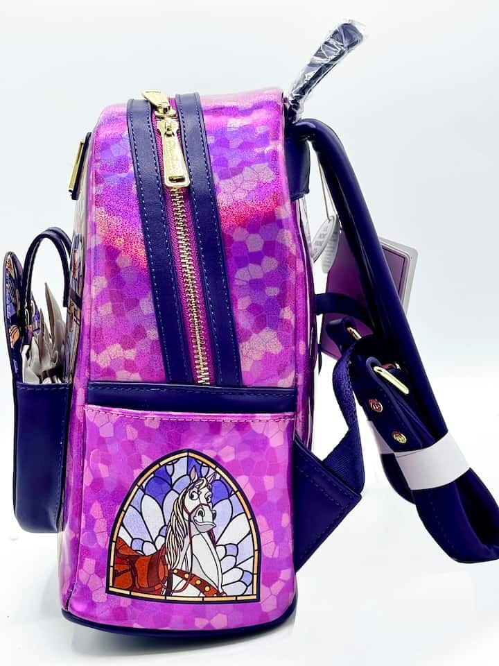 Loungefly Rapunzel Stained Glass Mini Backpack Disney Tangled Bag Left Side