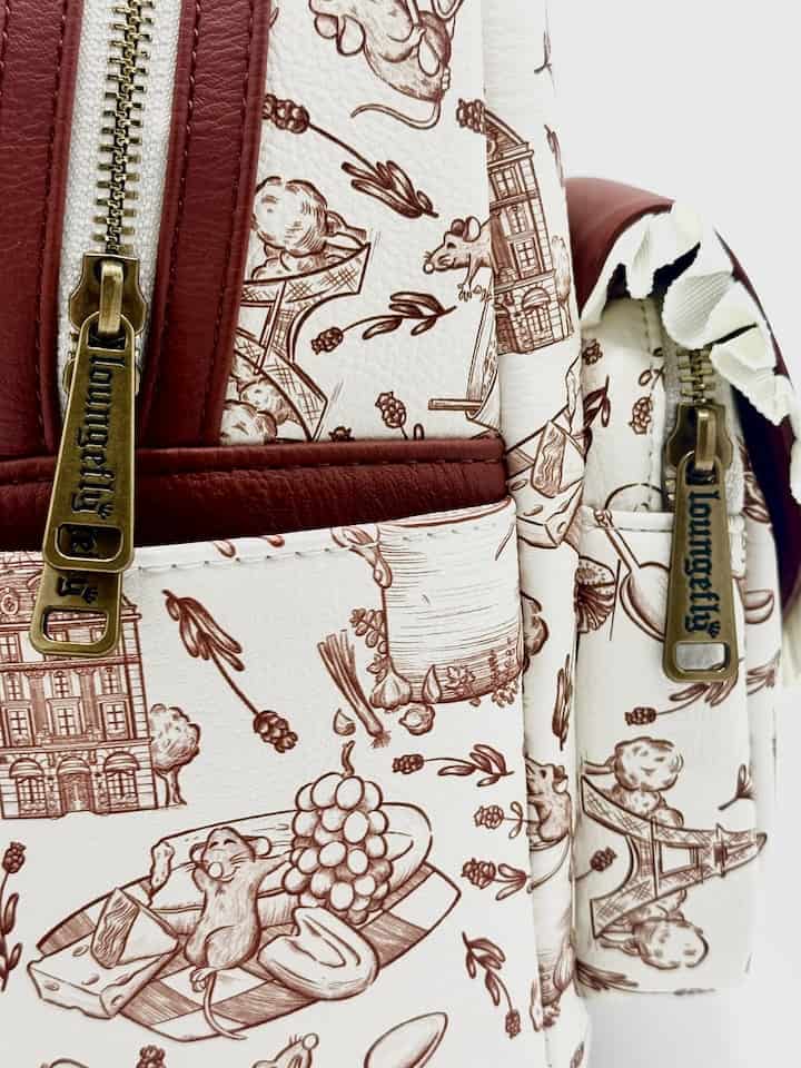 Loungefly Remy Scenic Sketches Mini Backpack Ratatouille Bag Zips