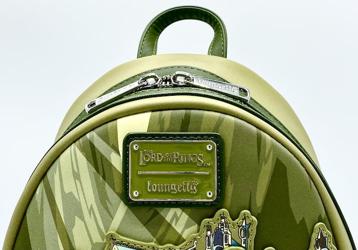 Loungefly Rivendell Mini Backpack Lord of the Rings Bag Front Top Enamel Logo