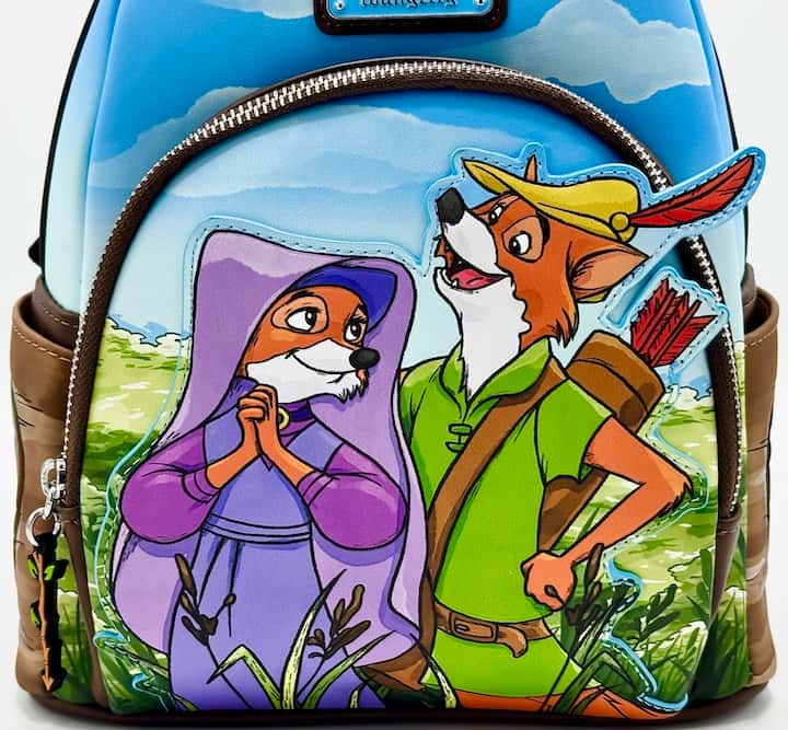Loungefly Robin Hood & Maid Marian Mini Backpack Disney Bag Front Pocket