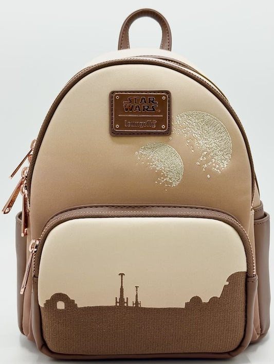 Loungefly Sands of Tatooine Mini Backpack Disney Star Wars Bag Front Full View