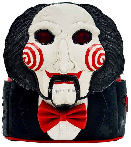 Loungefly Saw Billy Puppet Mini Backpack Lenticular Cosplay Bag Front Full View