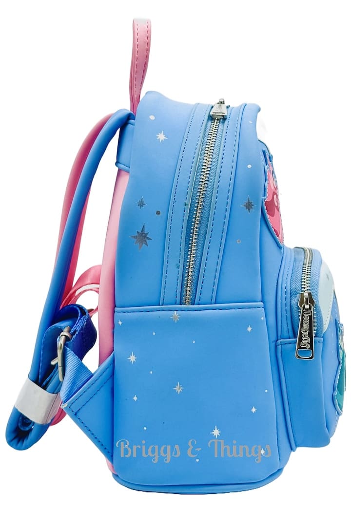 Loungefly Sleeping Beauty Backpack Make It Pink Blue Fairy Godmothers Right Side