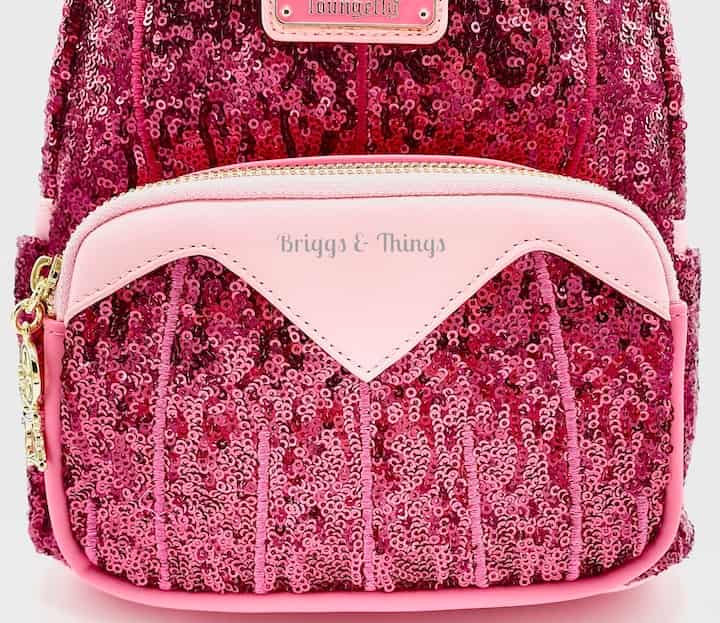 Loungefly Sleeping Beauty Sequin Backpack Disney Princess Aurora Bag Front Pocket