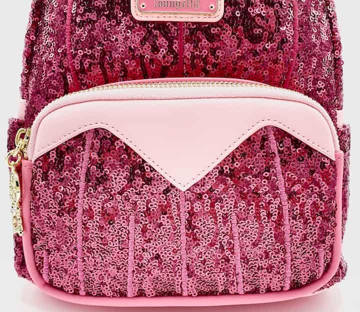 Loungefly Sleeping Beauty Sequin Backpack Disney Princess Aurora Bag Front Pocket