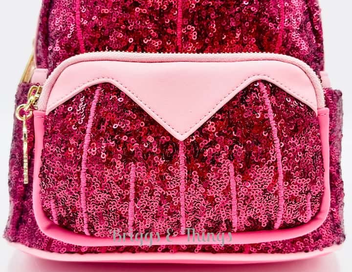 Loungefly Sleeping Beauty Sequin Backpack Disney Princess Aurora Bag Front Pocket