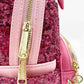 Loungefly Sleeping Beauty Sequin Backpack Disney Princess Aurora Bag Zips And Spinning Wheel Keyring