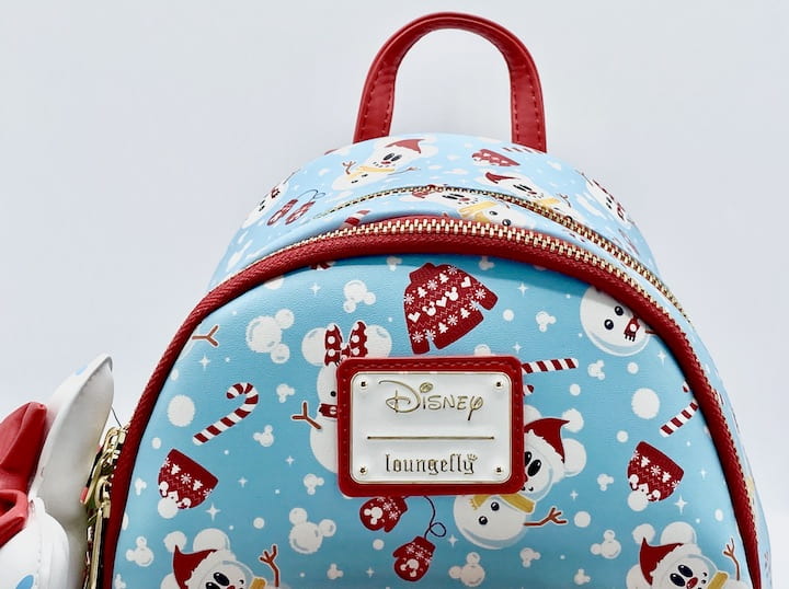Loungefly Snowman AOP Mini Backpack Mickey Minnie Snowmen Ears Set