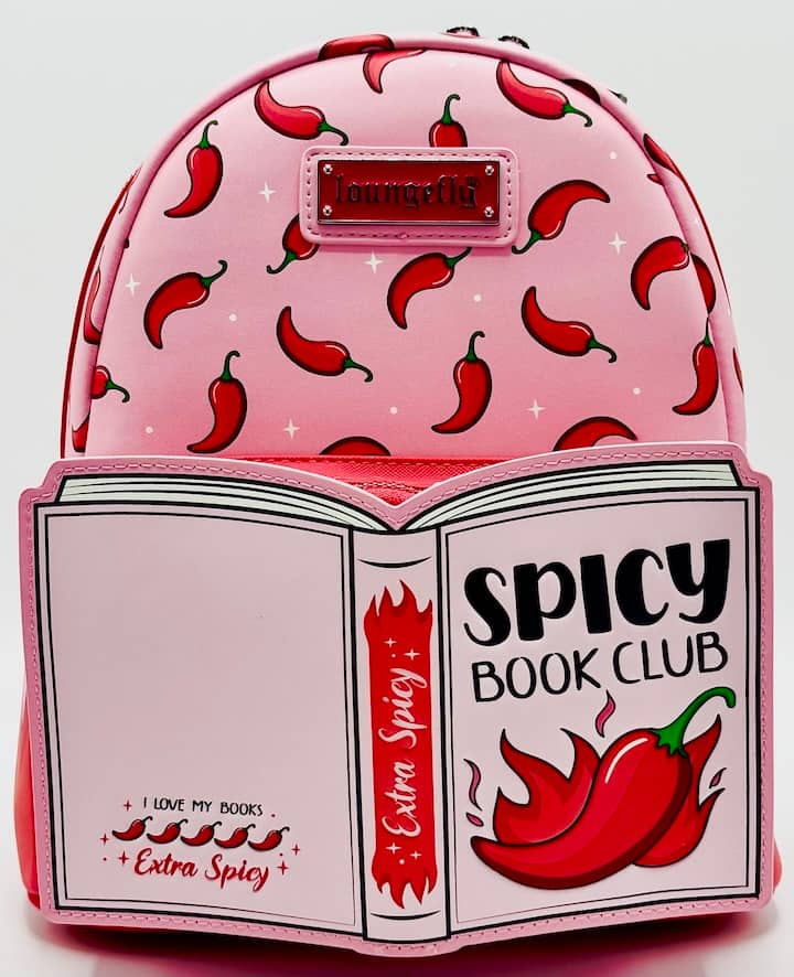 Loungefly Spicy Book Club Mini Backpack Chili Pepper Bag Front Full View
