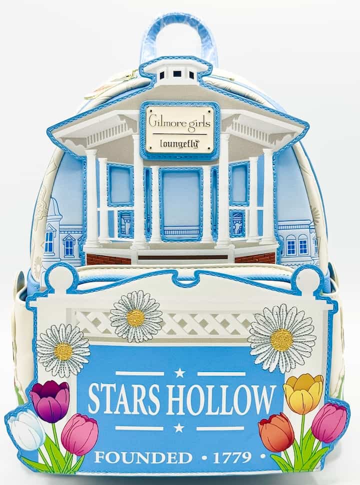 Loungefly Stars Hollow Mini Backpack Gilmore Girls Town Floral Bag Front Full View