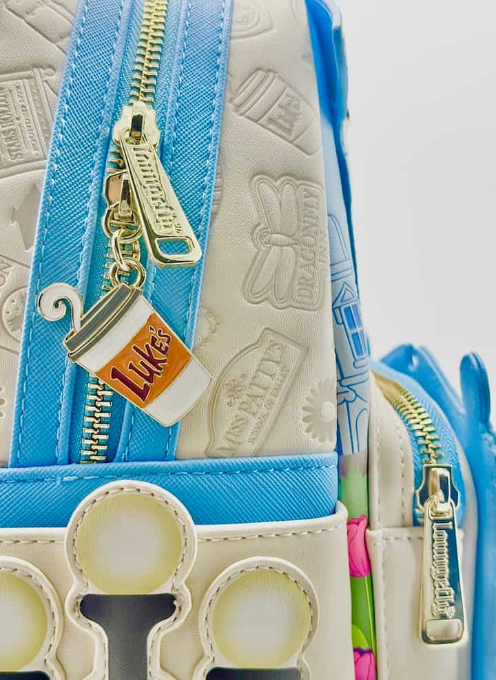 Loungefly Stars Hollow Mini Backpack Gilmore Girls Town Floral Bag Zips And Luke's Coffee Cup Keyring