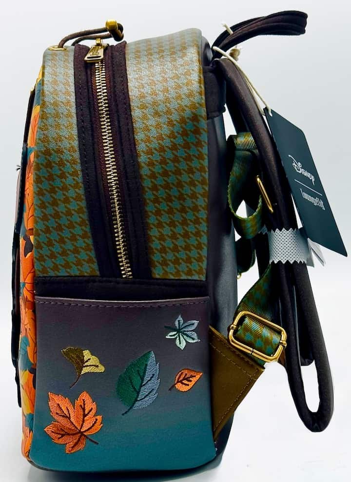 Loungefly Stitch Autumn Fall Leaves Mini Backpack Disney Bag Left Side