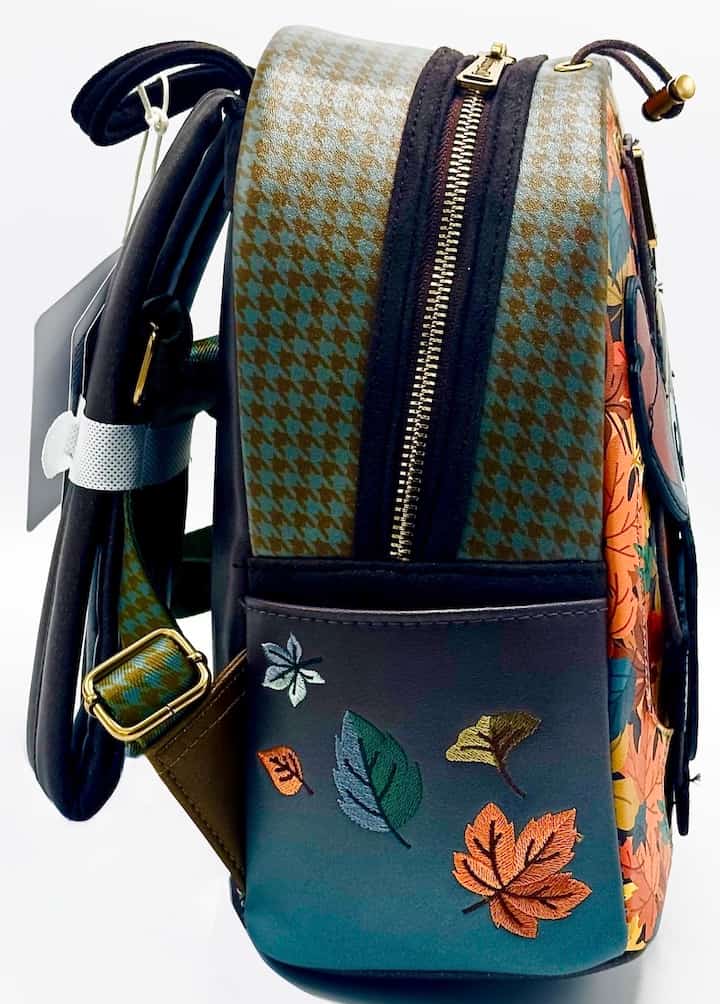 Loungefly Stitch Autumn Fall Leaves Mini Backpack Disney Bag Right Side