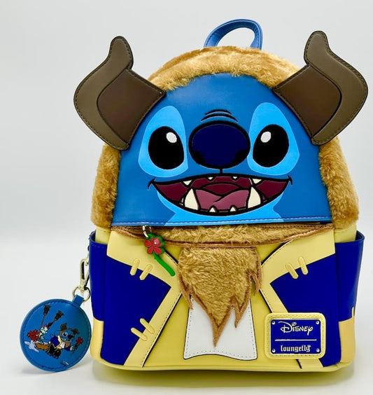 Loungefly Stitch Beast Mini Backpack Beauty & the Beast Cosplay Bag Front Full View