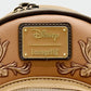 Loungefly Stitch Brown Debossed Mini Backpack Disney Hawaiian Bag Front Logo
