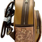 Loungefly Stitch Brown Debossed Mini Backpack Disney Hawaiian Bag Right Side
