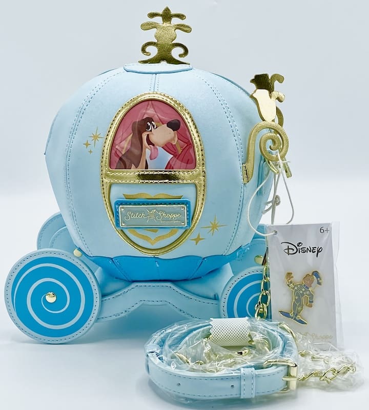 Loungefly Stitch Shoppe Cinderella Carriage Crossbody Figural Bag Front Full View