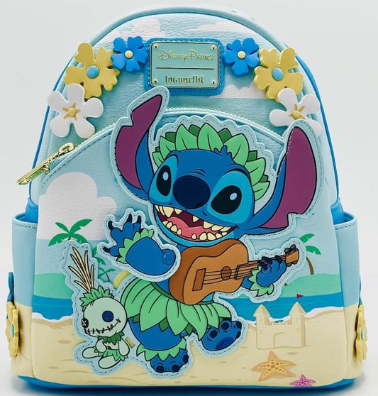 Loungefly Stitch and Scrump Beach Mini Backpack Disney Parks Bag Front Full View