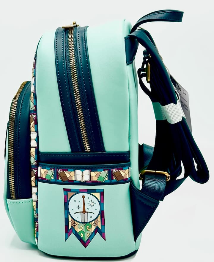 Loungefly Sword in the Stone Stained Glass Mini Backpack Left Side
