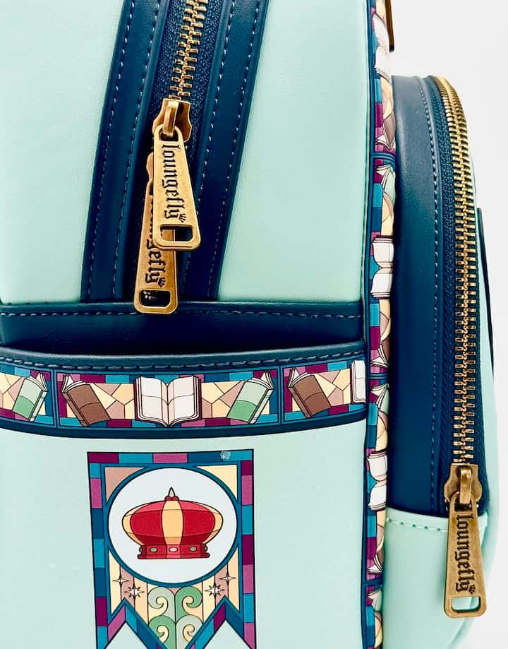 Loungefly Sword in the Stone Stained Glass Mini Backpack Zips
