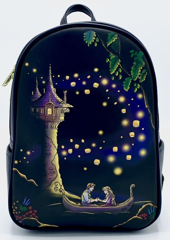 Loungefly Tangled Light Up Mini Backpack Disney Rapunzel Lantern Bag Front Full View