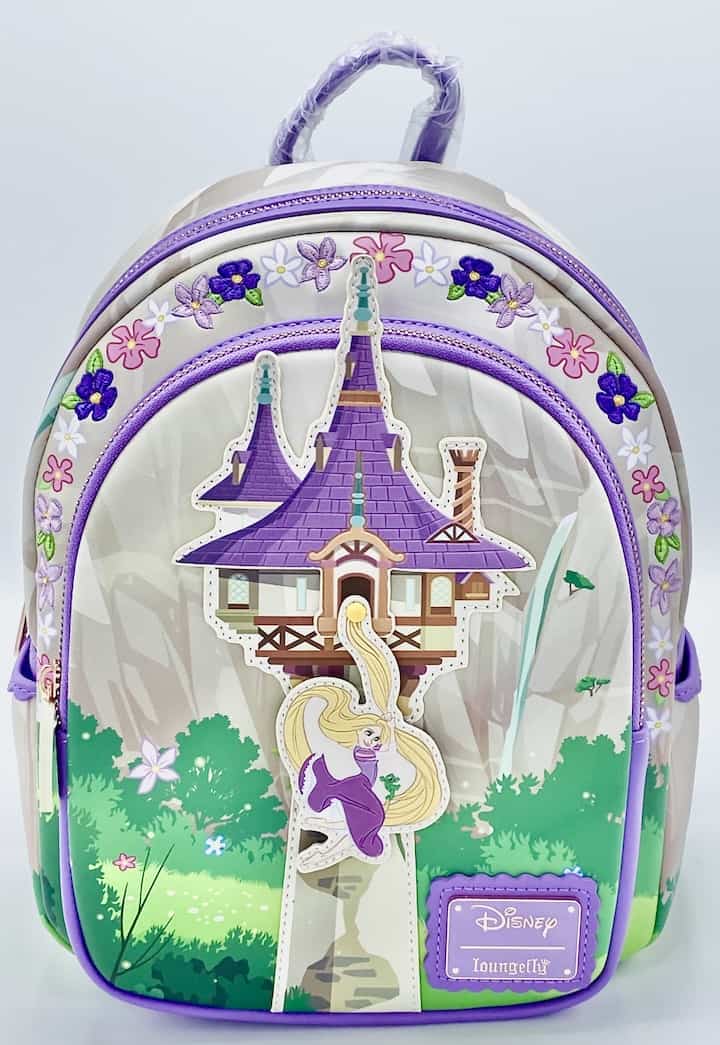 Loungefly Tangled Mini Backpack Rapunzel Swinging From the Tower Bag Front Full View