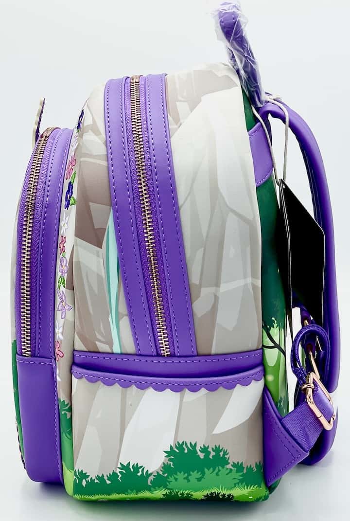 Loungefly Tangled Mini Backpack Rapunzel Swinging From the Tower Bag Left Side