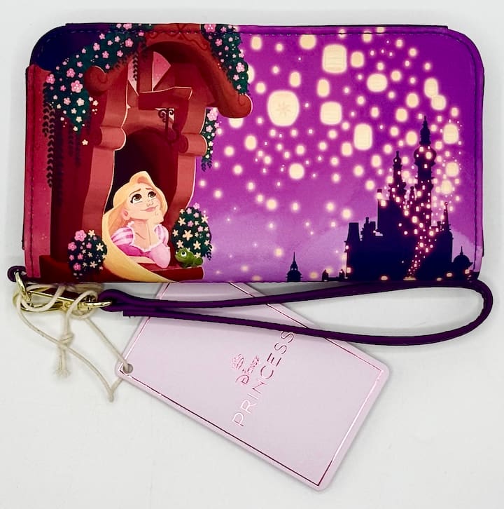 Loungefly Tangled Night Mini Backpack Disney Rapunzel Bag & Purse Set Wallet Front Full View