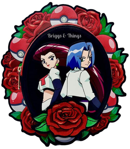 Loungefly Team Rocket Cameo Mini Backpack SDCC Pokemon Bag Front Full View