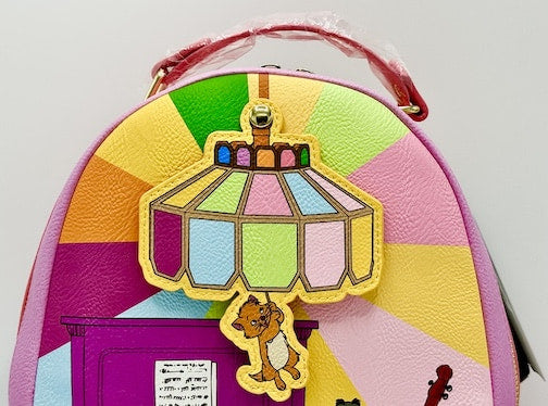 Loungefly The Aristocats Jazz Party Scene Mini Backpack Disney Bag Front Chandelier Close Up