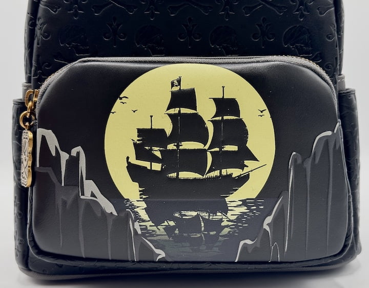 Loungefly The Black Pearl Mini Backpack Pirates of the Caribbean Bag Front Pocket