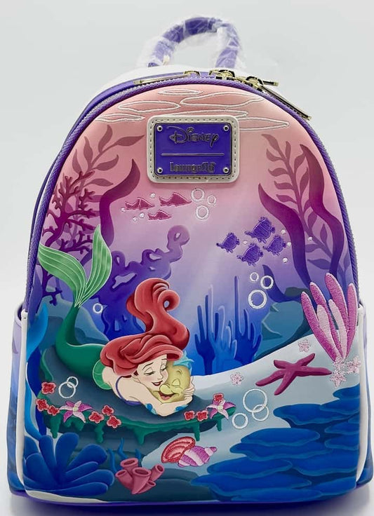 Loungefly The Little Mermaid Mini Backpack Ariel Under the Sea Bag Front Full View