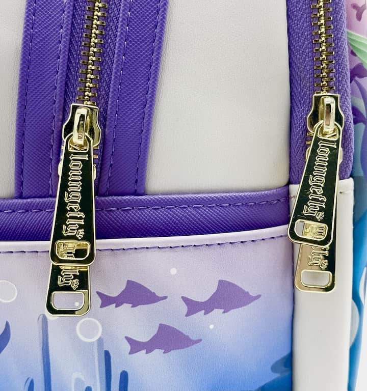 Loungefly The Little Mermaid Mini Backpack Ariel Under the Sea Bag Zips