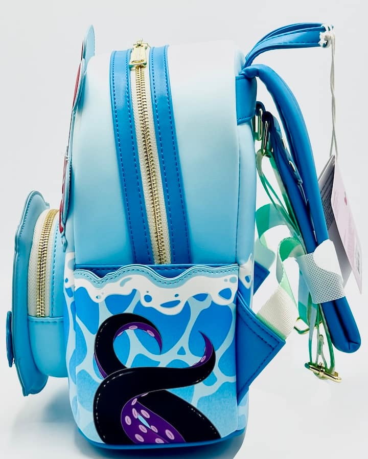 Loungefly The Little Mermaid Mini Backpack Disney Ariel Flounder Bag Left Side