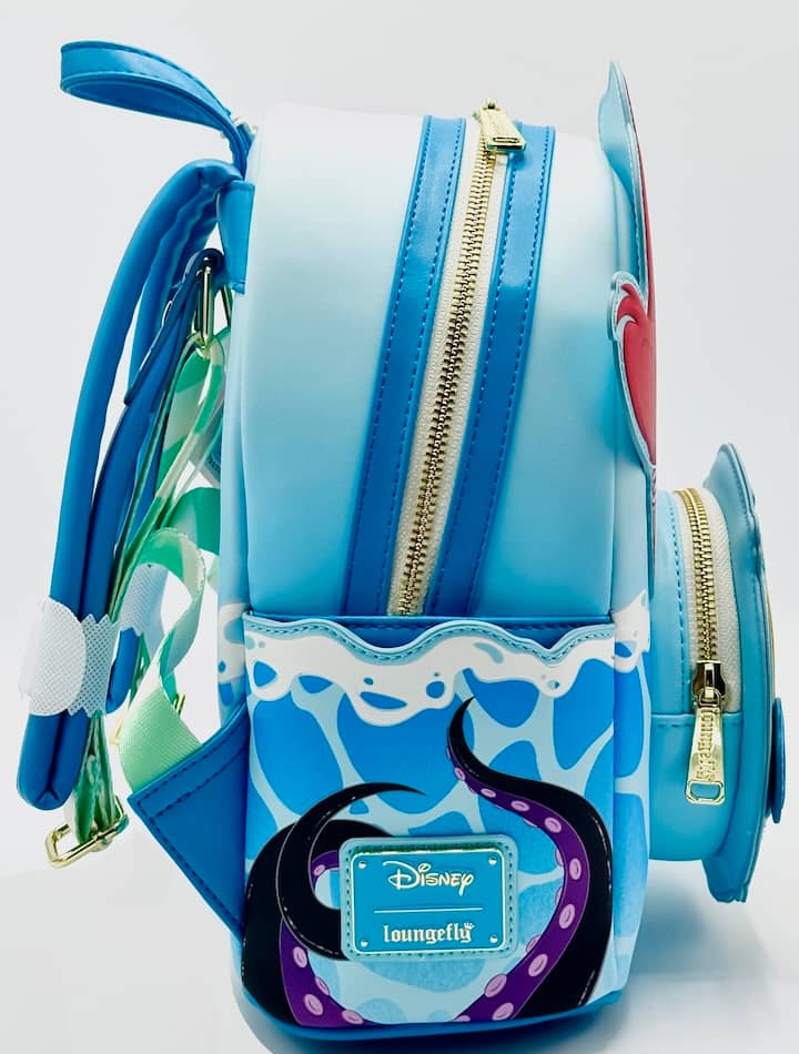 Loungefly The Little Mermaid Mini Backpack Disney Ariel Flounder Bag Right Side