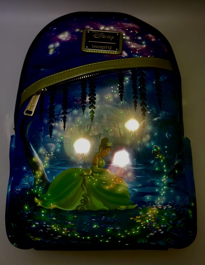 Loungefly Tiana Light Up Mini Backpack Disney Glow In The Dark Bag Glow In The Dark Effect