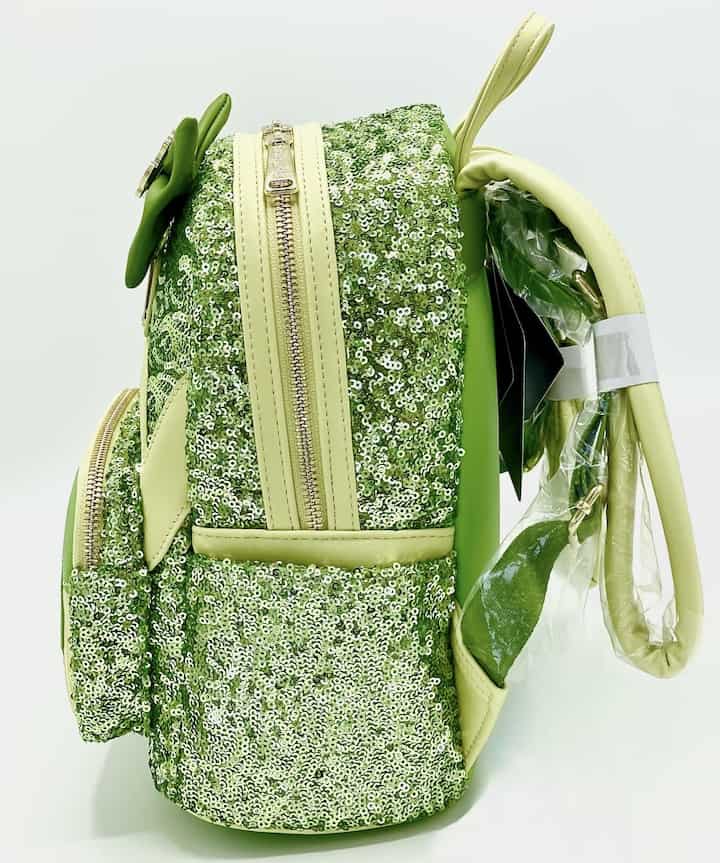 Loungefly Tiana Sequin Mini Backpack Disney Princess and the Frog Bag Left Side