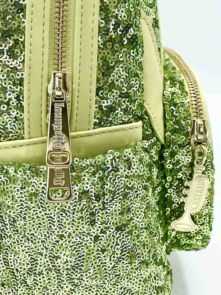 Loungefly Tiana Sequin Mini Backpack Disney Princess and the Frog Bag Zips