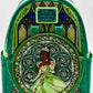 Loungefly Tiana Stained Glass Mini Backpack Disney Princess Bag Front Full View