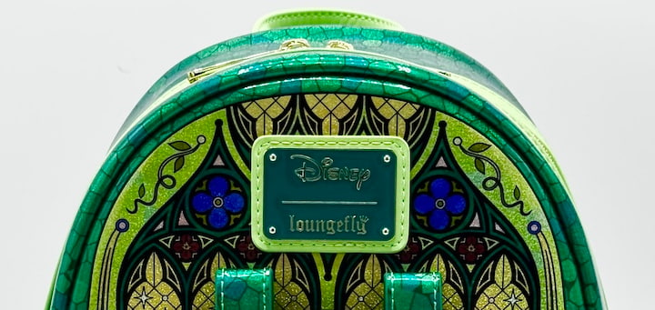 Loungefly Tiana Stained Glass Mini Backpack Disney Princess Bag Front Logo